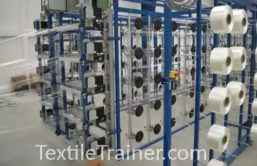 creel section in weaving 