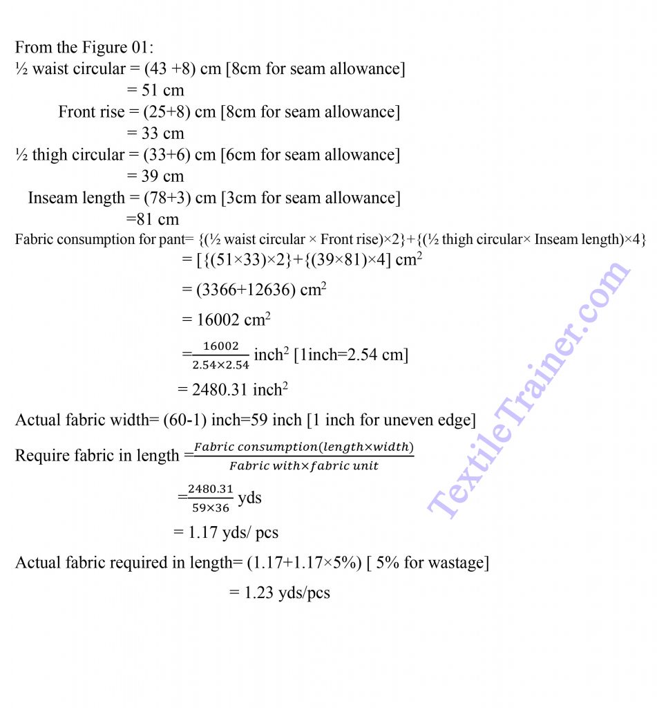 Consumption Calculation For Woven Basic Pant  PDF