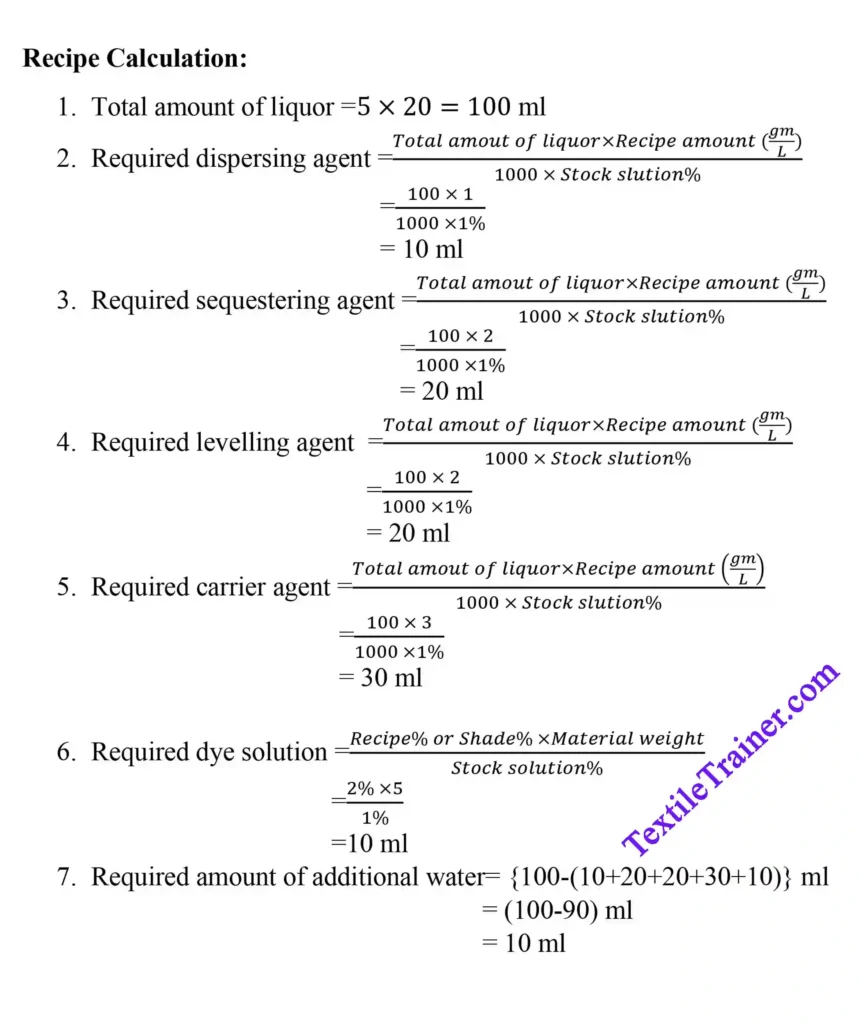 Blended fabric dyeing calculation-1