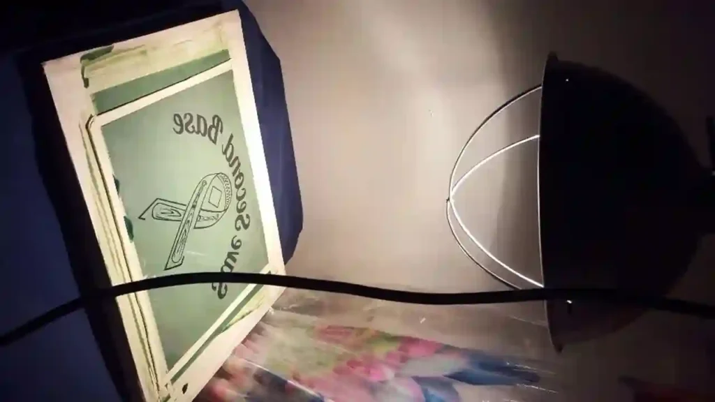 UV light exposing on screen