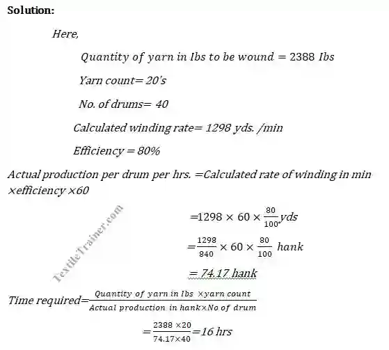 Yarn winding calculation-2