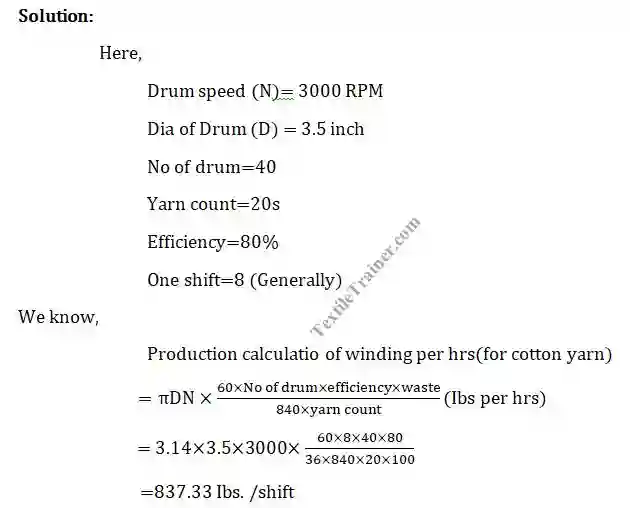Yarn winding calculation-5