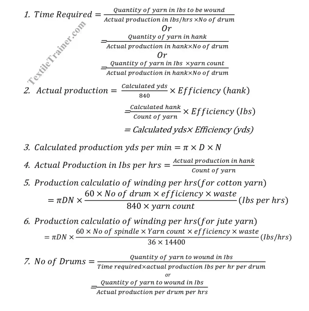 winding calculation formula