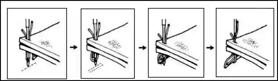 chain stitch formation step-1