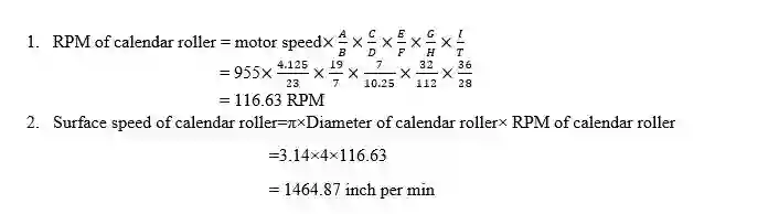 Calendar RPM and Surface Speed