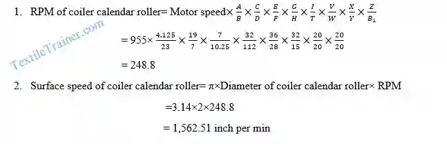 Coiler Calendar RPM and Surface Speed