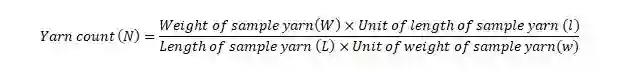 Direct yarn count formula