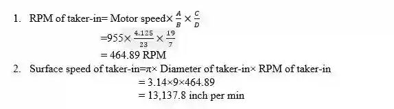 Taker-in RPM and Surface Speed