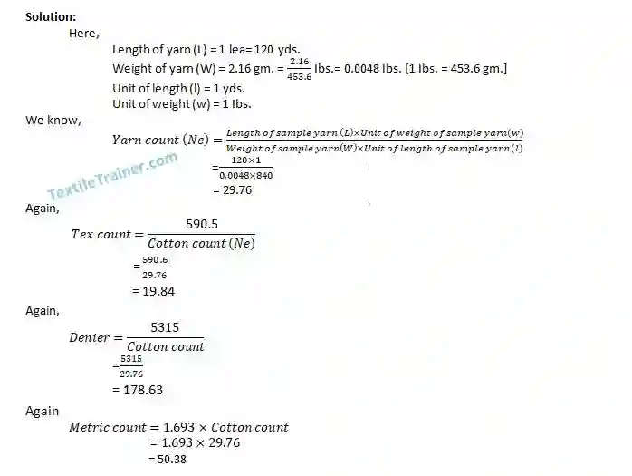 Yarn count measurement-5