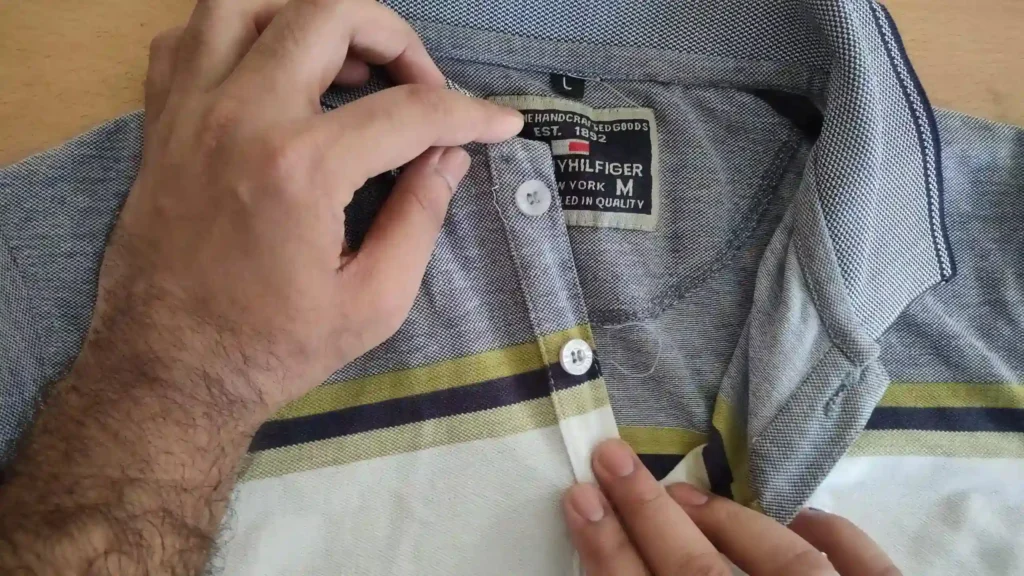 Button of polo shirt