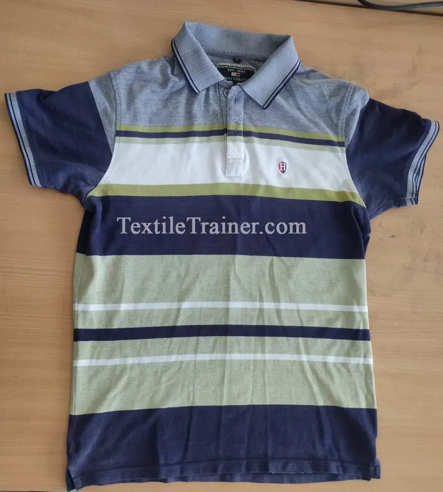 Front part of polo shirt apparel analysis