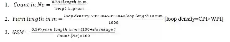 GSM formula for knitted fabric