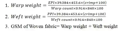 GSM formula for woven fabric