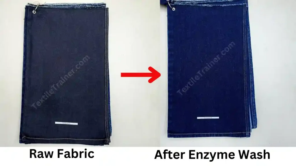 Enzyme wash on denim pant