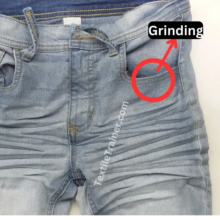 Grinding on denim pant