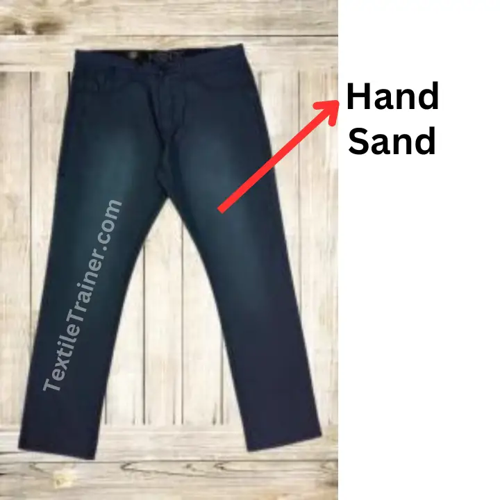 Hand Sand on denim pant