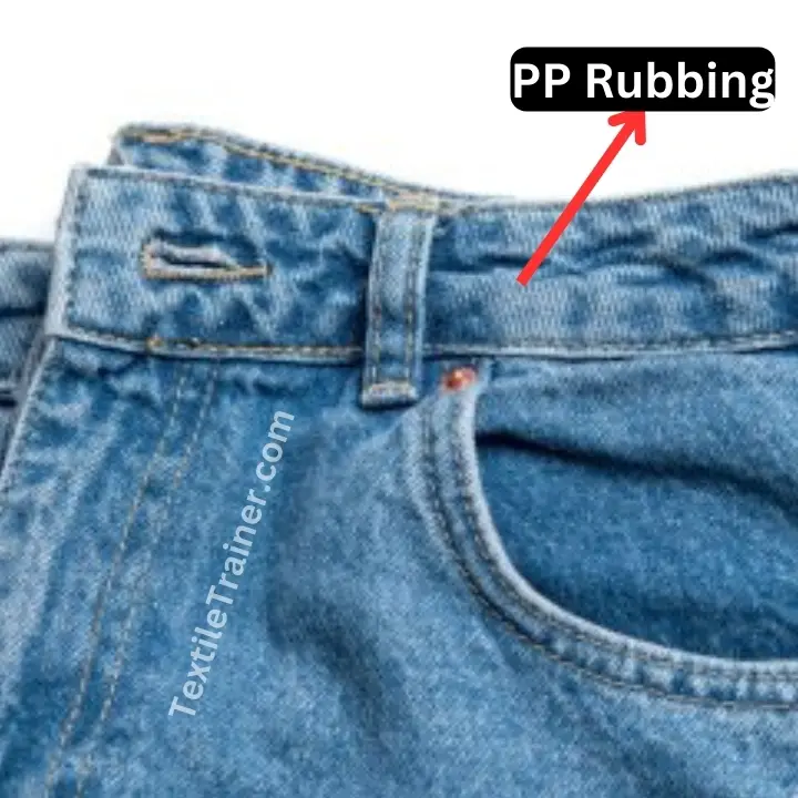 PP rubbing on denim pant