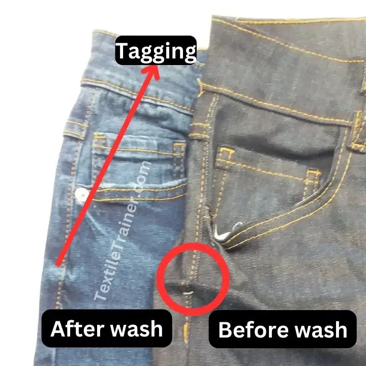 Tagging on denim pant