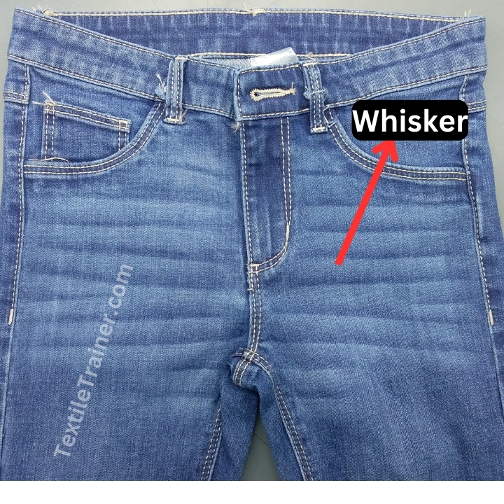 whisker on denim pant