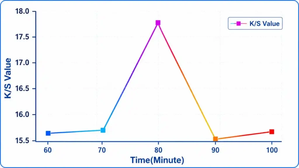 Time vs k/S value