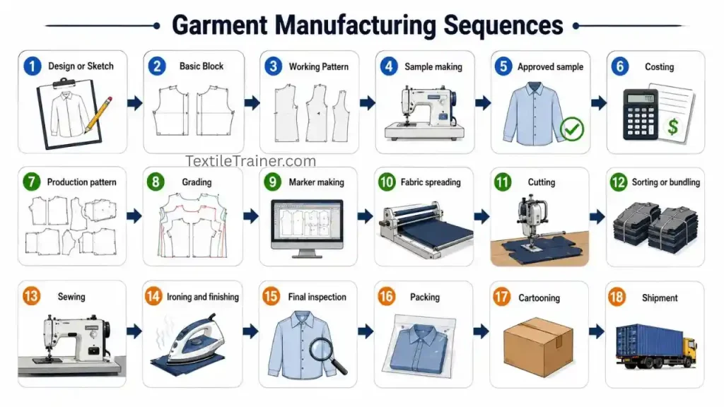 Garment manufacturing flow chart