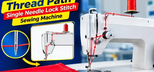 Sewing thread path of sewing machine